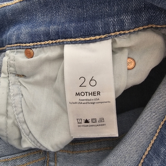 Mother The Mid Rise Dazzler Ankle Fray Blue Jeans 26 Preowned - Picture 7 of 8